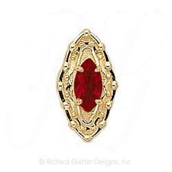 GS389 G - 14 Karat Gold Garnet Slide 